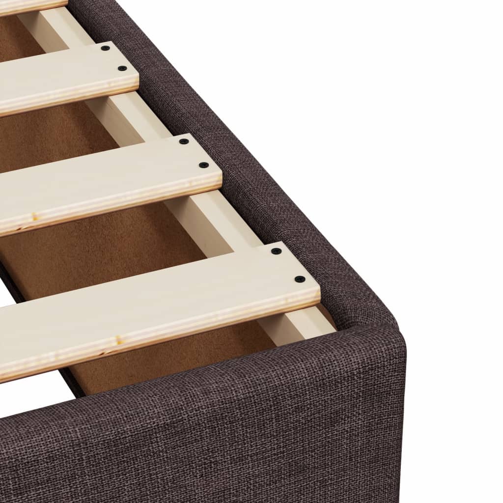 vidaXL Κρεβάτι Boxspring με Στρώμα Σκούρο Καφέ 200x200 εκ. Υφασμάτινο