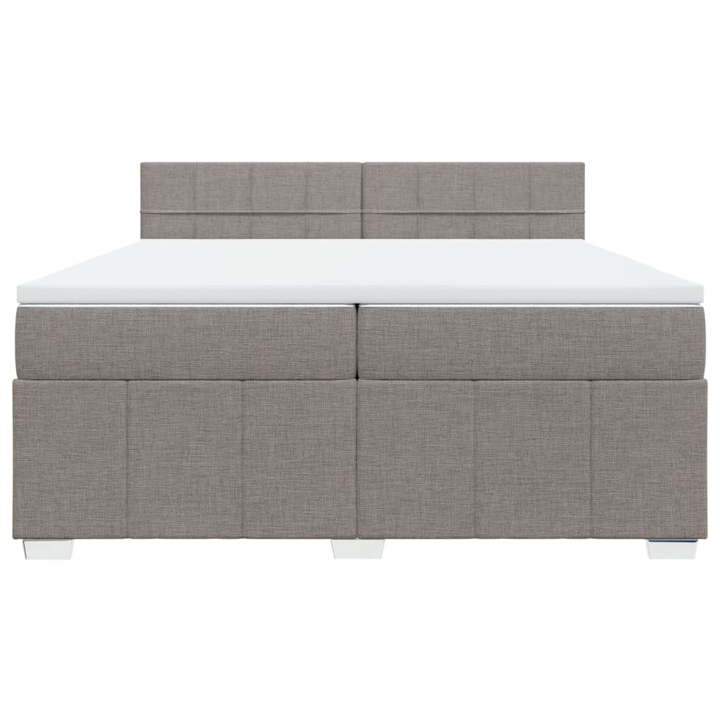 vidaXL Κρεβάτι Boxspring με Στρώμα Taupe 200x200 εκ. Υφασμάτινο