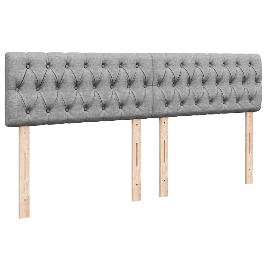 vidaXL Κρεβάτι Boxspring με Στρώμα Ανοιχτό Γκρι 200x200 εκ. Υφασμάτινο
