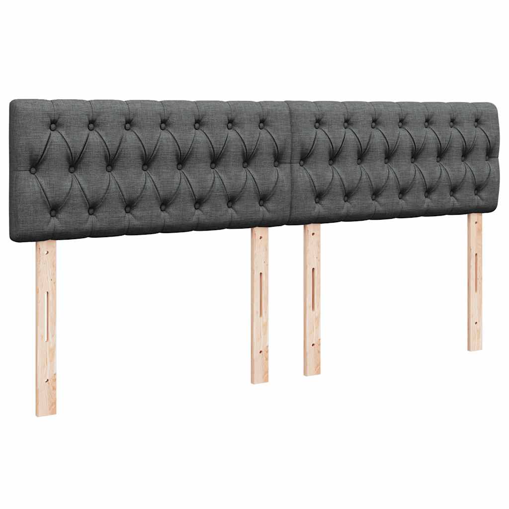 vidaXL Κρεβάτι Boxspring με Στρώμα Σκούρο Γκρι 200x200 εκ. Υφασμάτινο