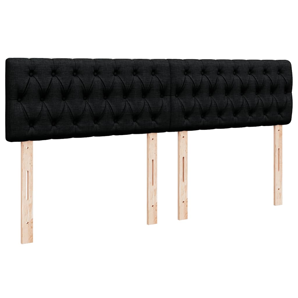 vidaXL Κρεβάτι Boxspring με Στρώμα Μαύρο 200x200 εκ. Υφασμάτινο