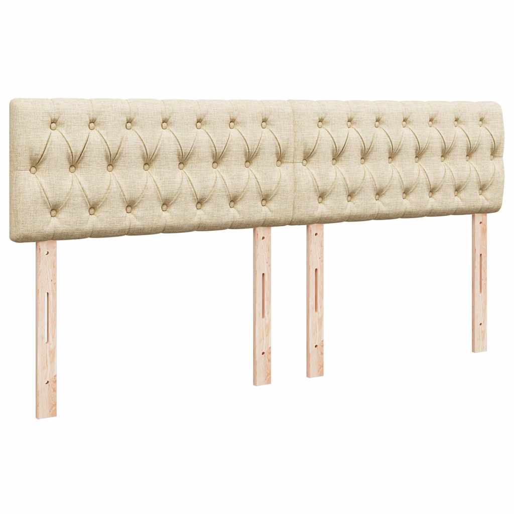 vidaXL Κρεβάτι Boxspring με Στρώμα Κρεμ 200x200 εκ. Υφασμάτινο