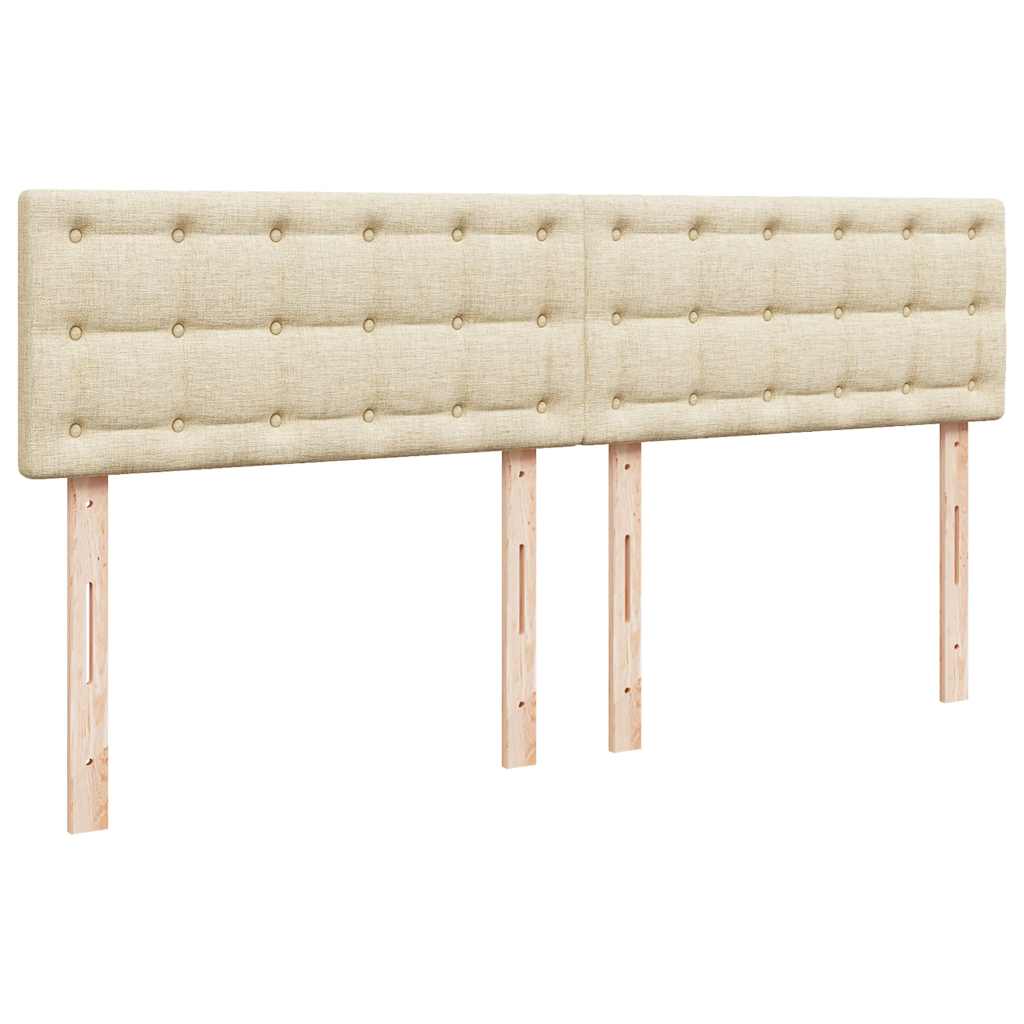 vidaXL Κρεβάτι Boxspring με Στρώμα Κρεμ 200x200 εκ. Υφασμάτινο