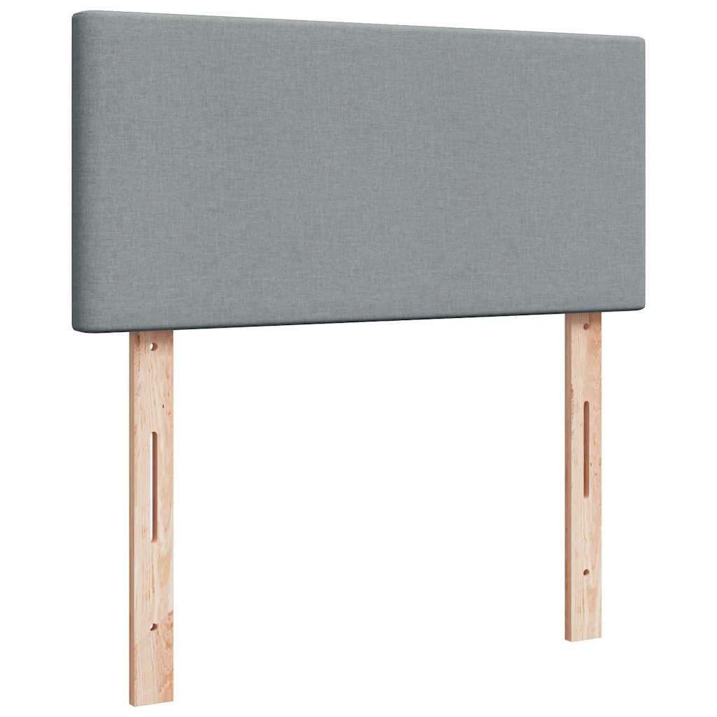 vidaXL Κρεβάτι Boxspring με Στρώμα Ανοιχτό Γκρι 80x200 εκ. Υφασμάτινο