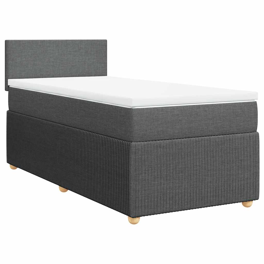 vidaXL Κρεβάτι Boxspring με Στρώμα Σκούρο Γκρι 80x200 εκ. Υφασμάτινο