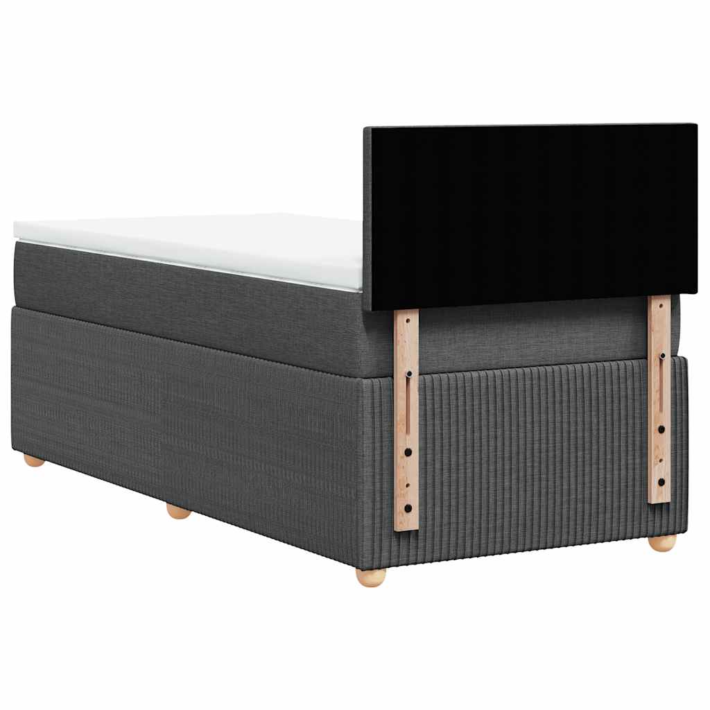 vidaXL Κρεβάτι Boxspring με Στρώμα Σκούρο Γκρι 80x200 εκ. Υφασμάτινο