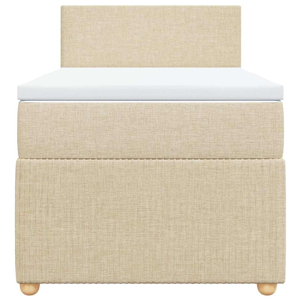 vidaXL Κρεβάτι Boxspring με Στρώμα Κρεμ 80 x 200 εκ. Υφασμάτινο