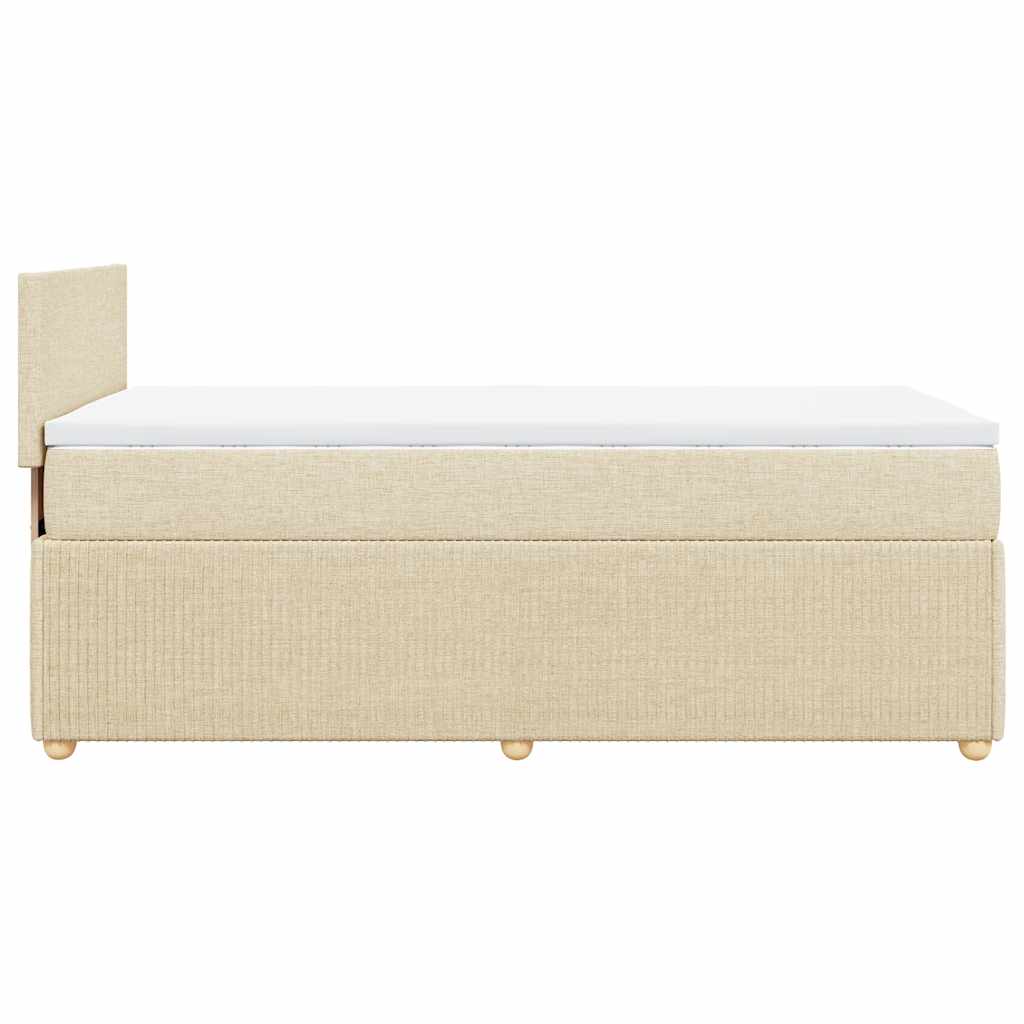vidaXL Κρεβάτι Boxspring με Στρώμα Κρεμ 80 x 200 εκ. Υφασμάτινο