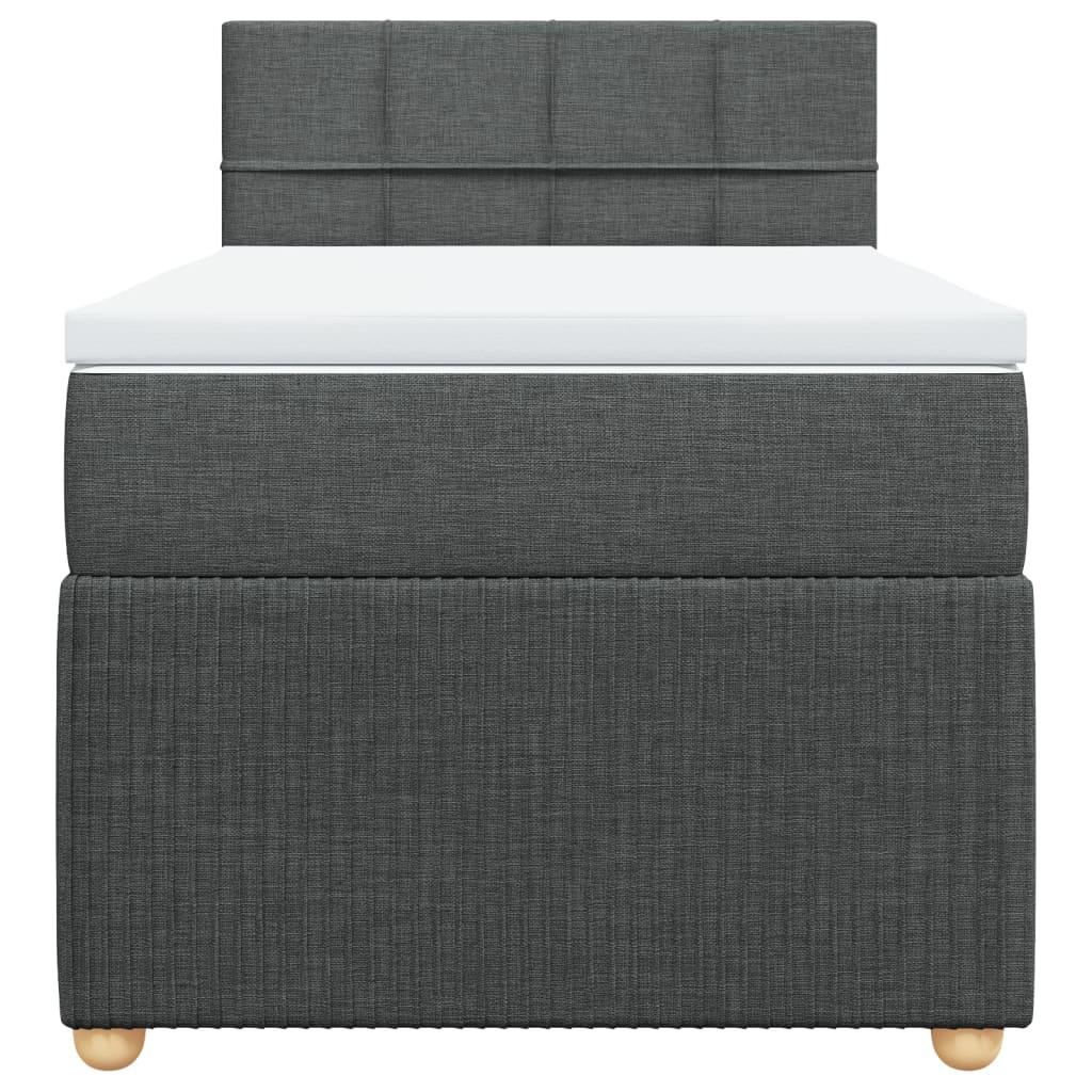 vidaXL Κρεβάτι Boxspring με Στρώμα Σκούρο Γκρι 80x200 εκ. Υφασμάτινο