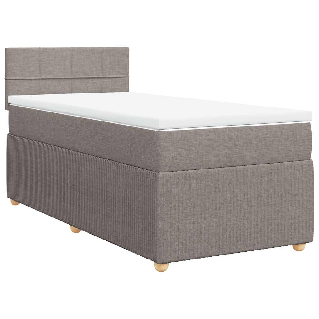 vidaXL Κρεβάτι Boxspring με Στρώμα Taupe 80x200 εκ. Υφασμάτινο