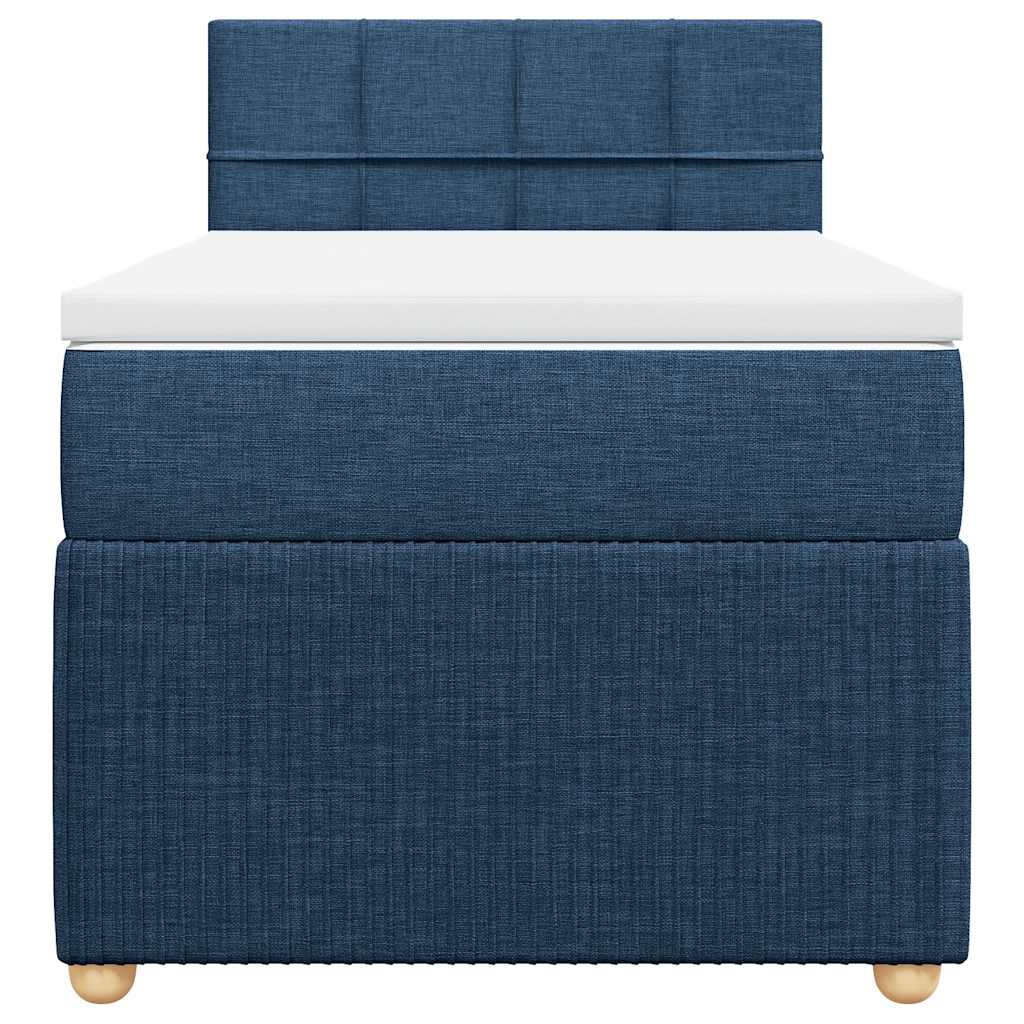 vidaXL Κρεβάτι Boxspring με Στρώμα Μπλε 80x200 εκ. Υφασμάτινο
