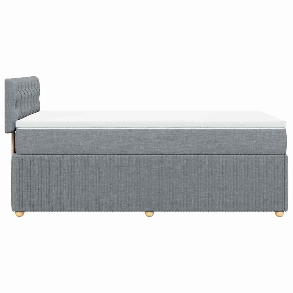 vidaXL Κρεβάτι Boxspring με Στρώμα Ανοιχτό Γκρι 80x200 εκ. Υφασμάτινο