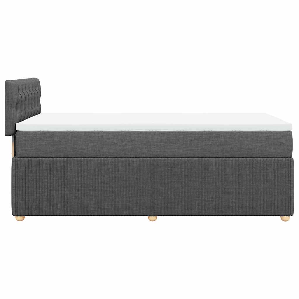 vidaXL Κρεβάτι Boxspring με Στρώμα Σκούρο Γκρι 80x200 εκ. Υφασμάτινο