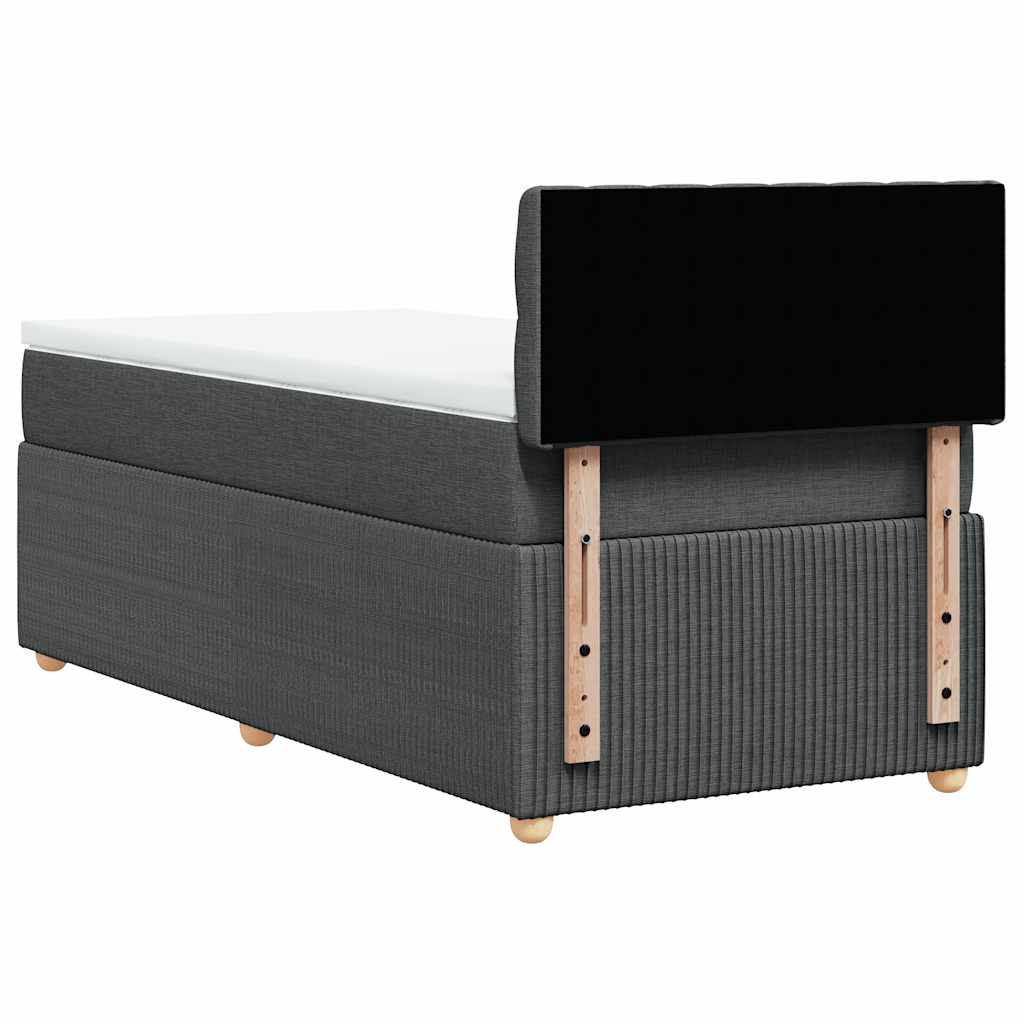 vidaXL Κρεβάτι Boxspring με Στρώμα Σκούρο Γκρι 80x200 εκ. Υφασμάτινο