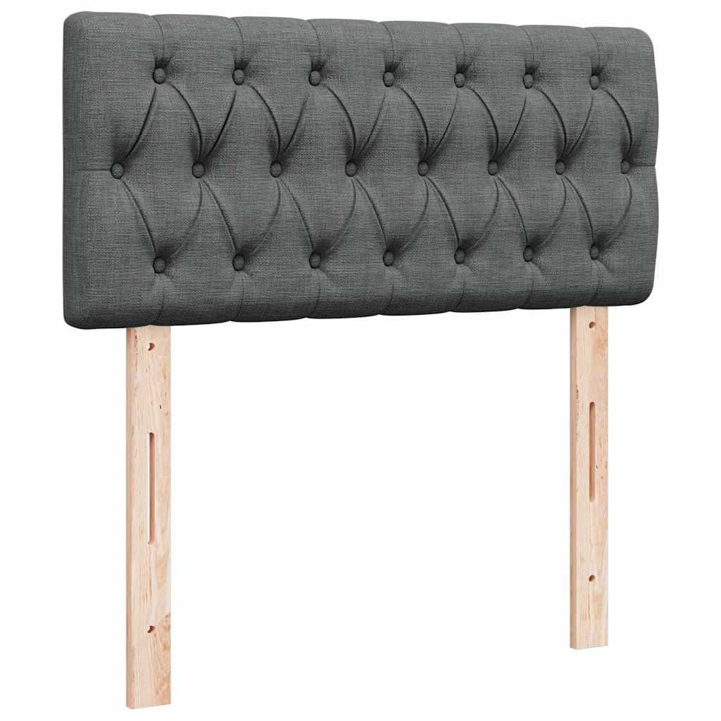 vidaXL Κρεβάτι Boxspring με Στρώμα Σκούρο Γκρι 80x200 εκ. Υφασμάτινο
