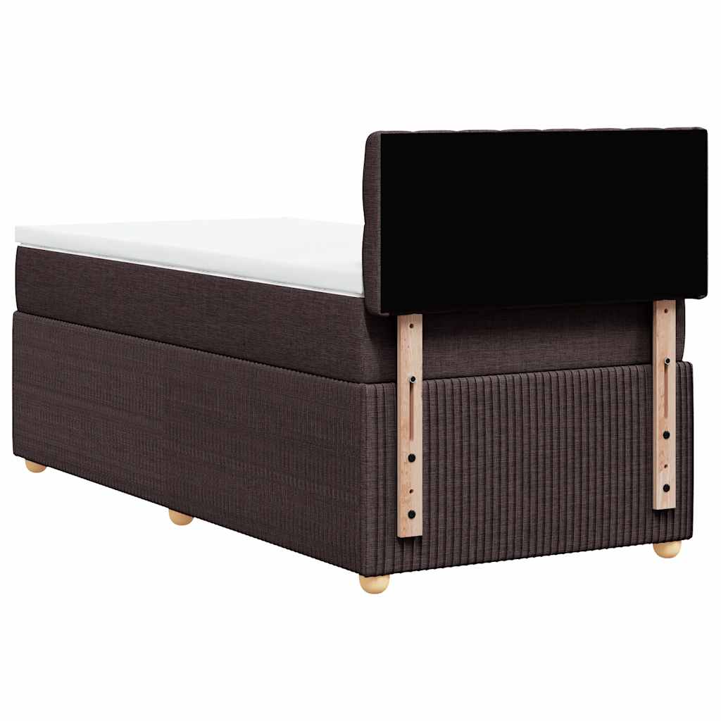 vidaXL Κρεβάτι Boxspring με Στρώμα Σκούρο Καφέ 80x200 εκ. Υφασμάτινο