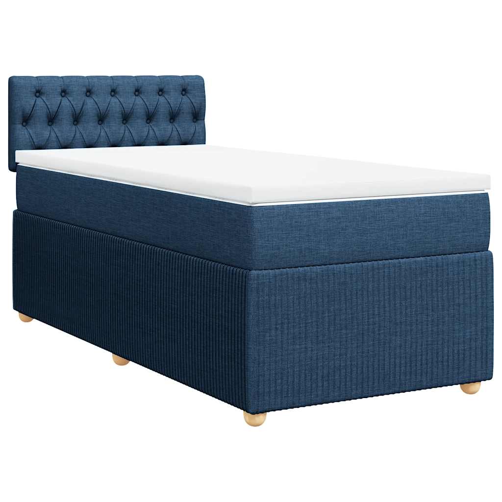 vidaXL Κρεβάτι Boxspring με Στρώμα Μπλε 80x200 εκ. Υφασμάτινο