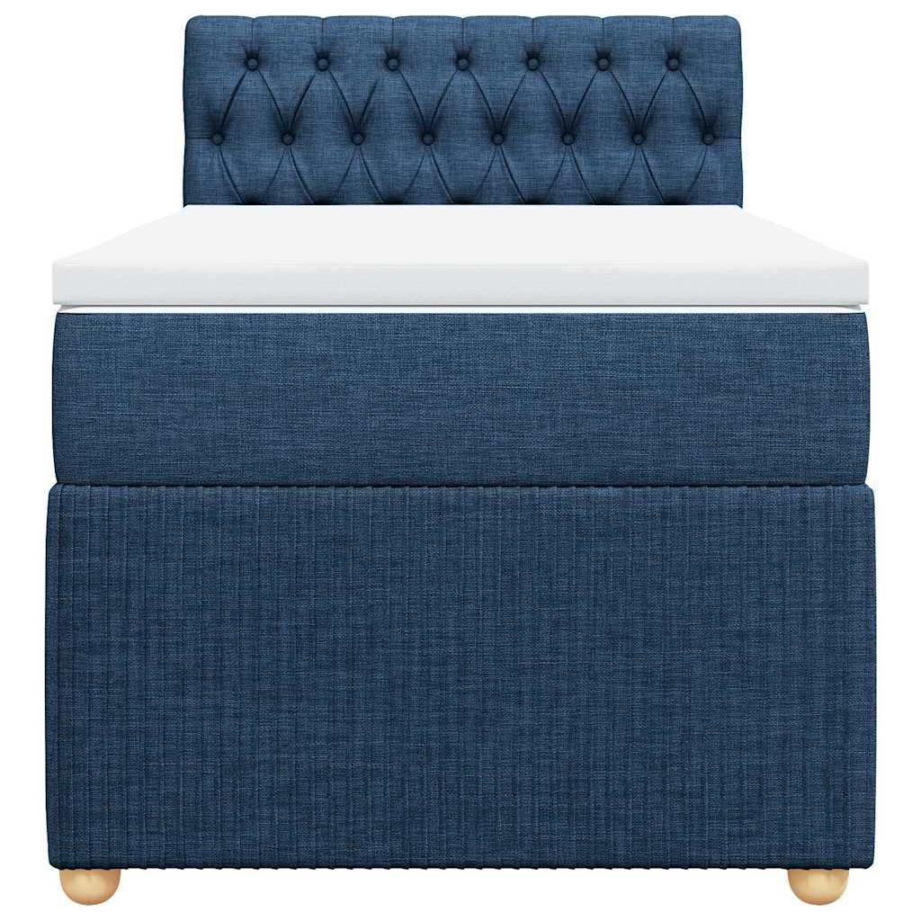 vidaXL Κρεβάτι Boxspring με Στρώμα Μπλε 80x200 εκ. Υφασμάτινο