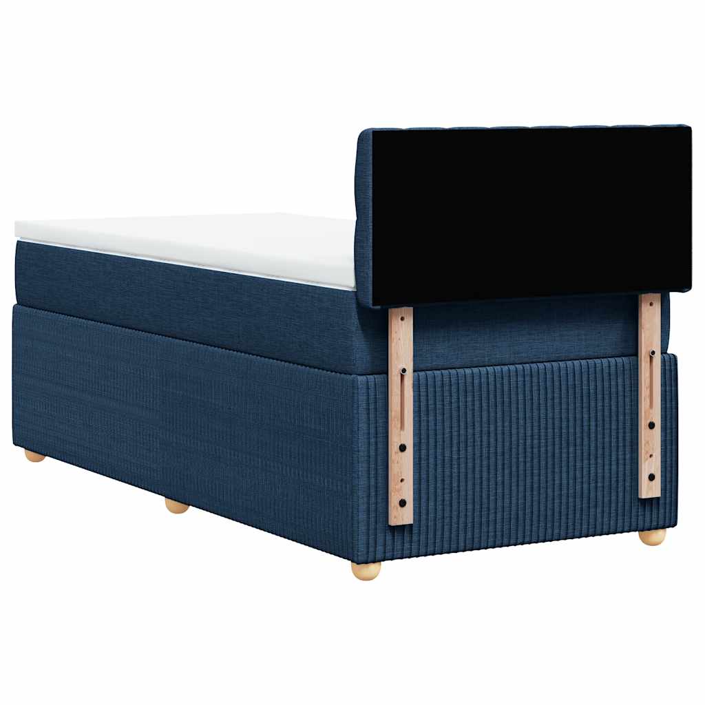 vidaXL Κρεβάτι Boxspring με Στρώμα Μπλε 80x200 εκ. Υφασμάτινο