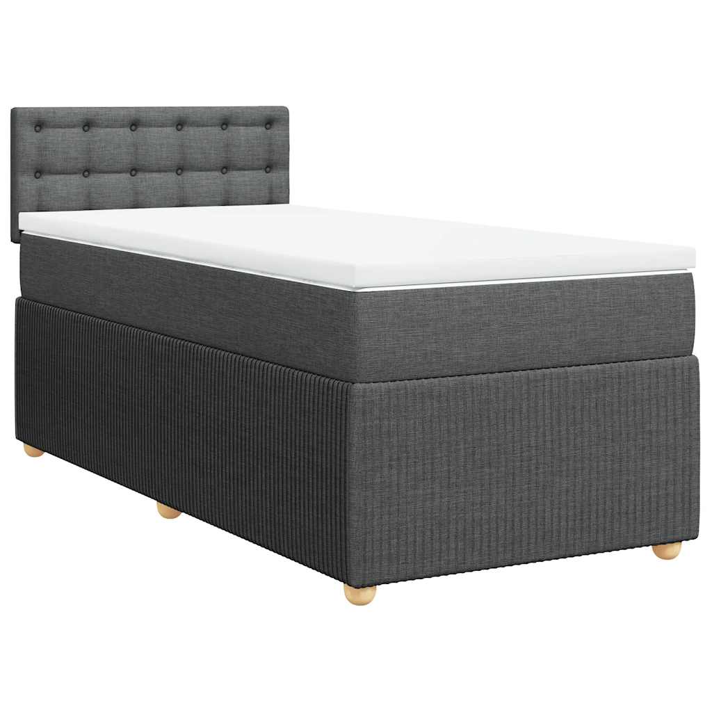 vidaXL Κρεβάτι Boxspring με Στρώμα Σκούρο Γκρι 80x200 εκ. Υφασμάτινο