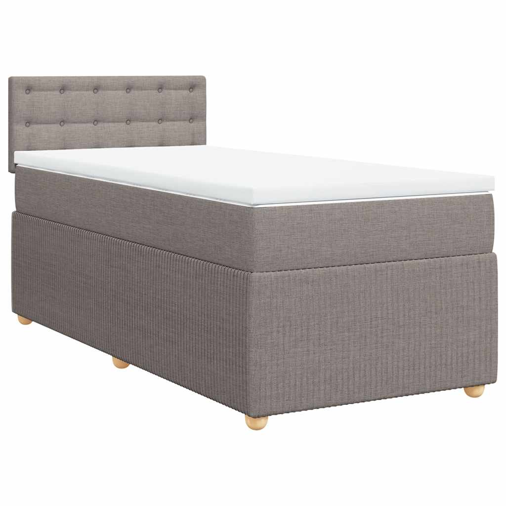 vidaXL Κρεβάτι Boxspring με Στρώμα Taupe 80x200 εκ. Υφασμάτινο