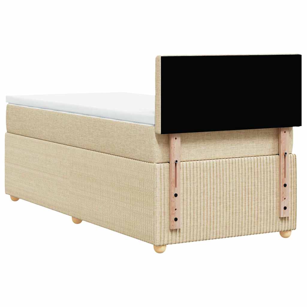 vidaXL Κρεβάτι Boxspring με Στρώμα Κρεμ 80 x 200 εκ. Υφασμάτινο