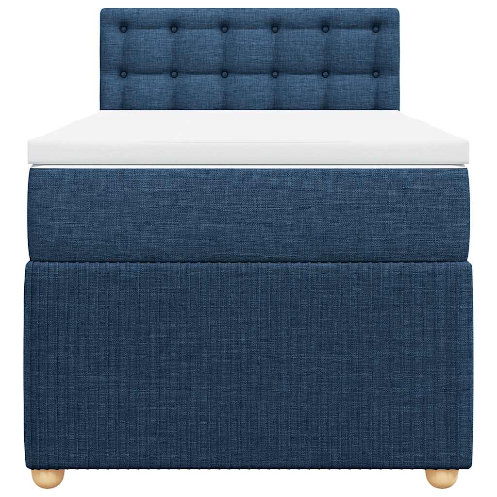 vidaXL Κρεβάτι Boxspring με Στρώμα Μπλε 80x200 εκ. Υφασμάτινο