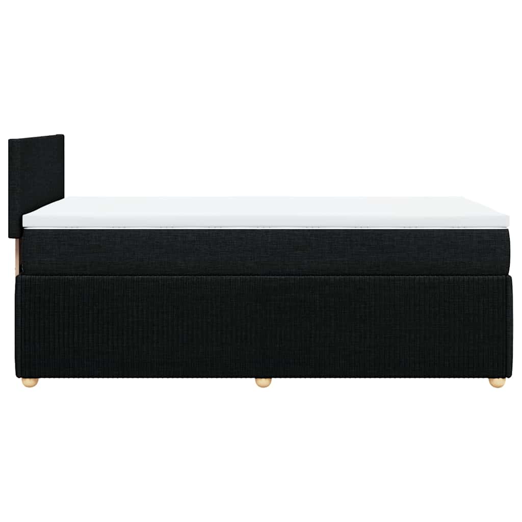 vidaXL Κρεβάτι Boxspring με Στρώμα Μαύρο 90x190 εκ.Υφασμάτινο