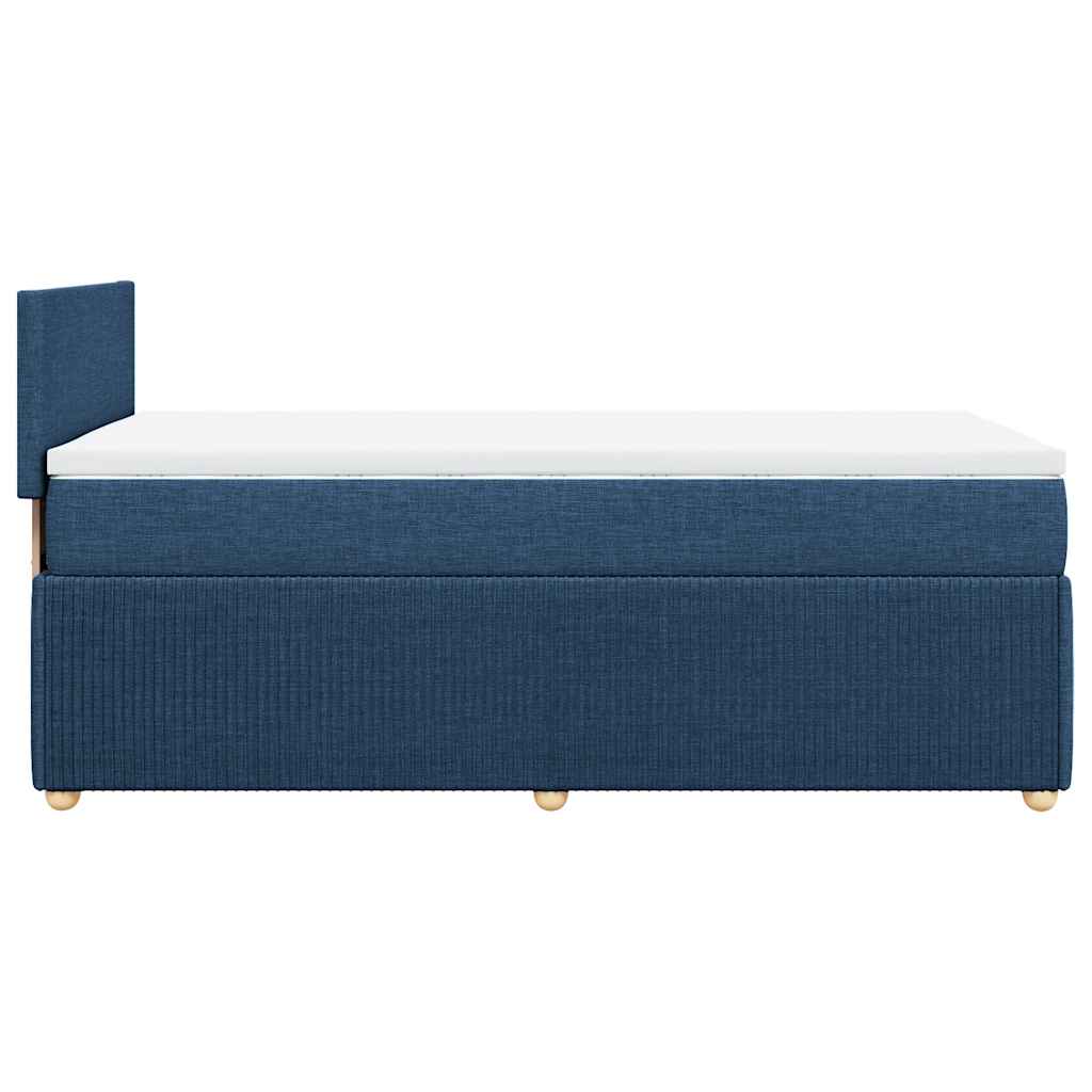 vidaXL Κρεβάτι Boxspring με Στρώμα Μπλε 90x190 εκ.Υφασμάτινο