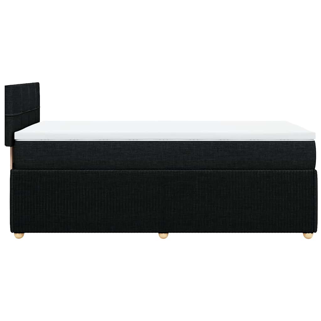 vidaXL Κρεβάτι Boxspring με Στρώμα Μαύρο 90x190 εκ.Υφασμάτινο