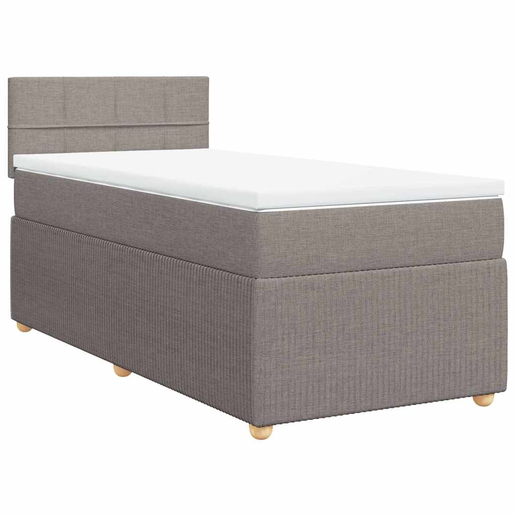 vidaXL Κρεβάτι Boxspring με Στρώμα Taupe 90x190 εκ.Υφασμάτινο