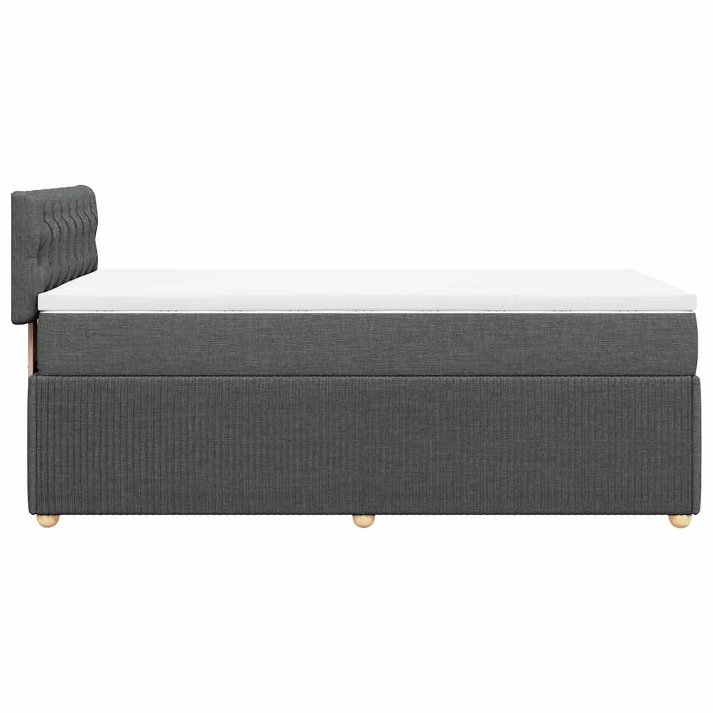 vidaXL Κρεβάτι Boxspring με Στρώμα Σκούρο Γκρι 90x190 εκ. Υφασμάτινο