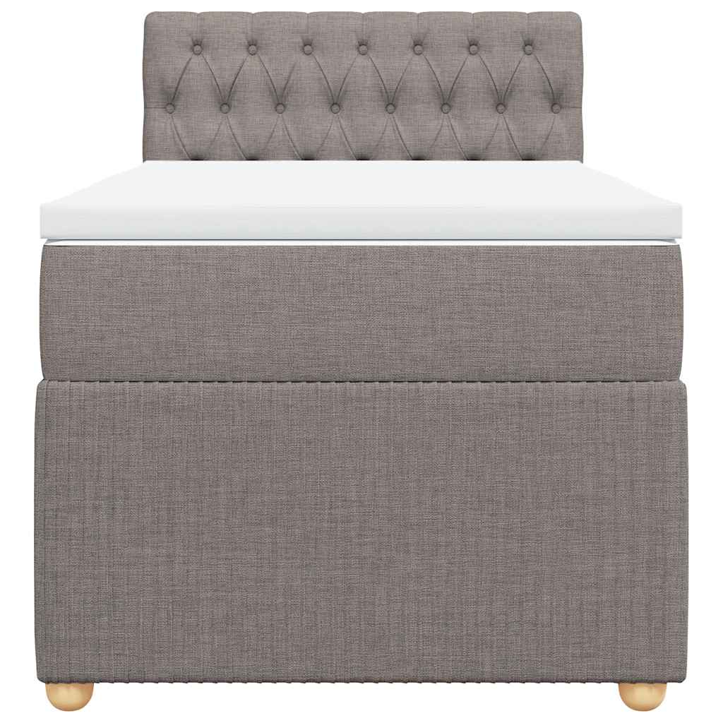 vidaXL Κρεβάτι Boxspring με Στρώμα Taupe 90x190 εκ.Υφασμάτινο