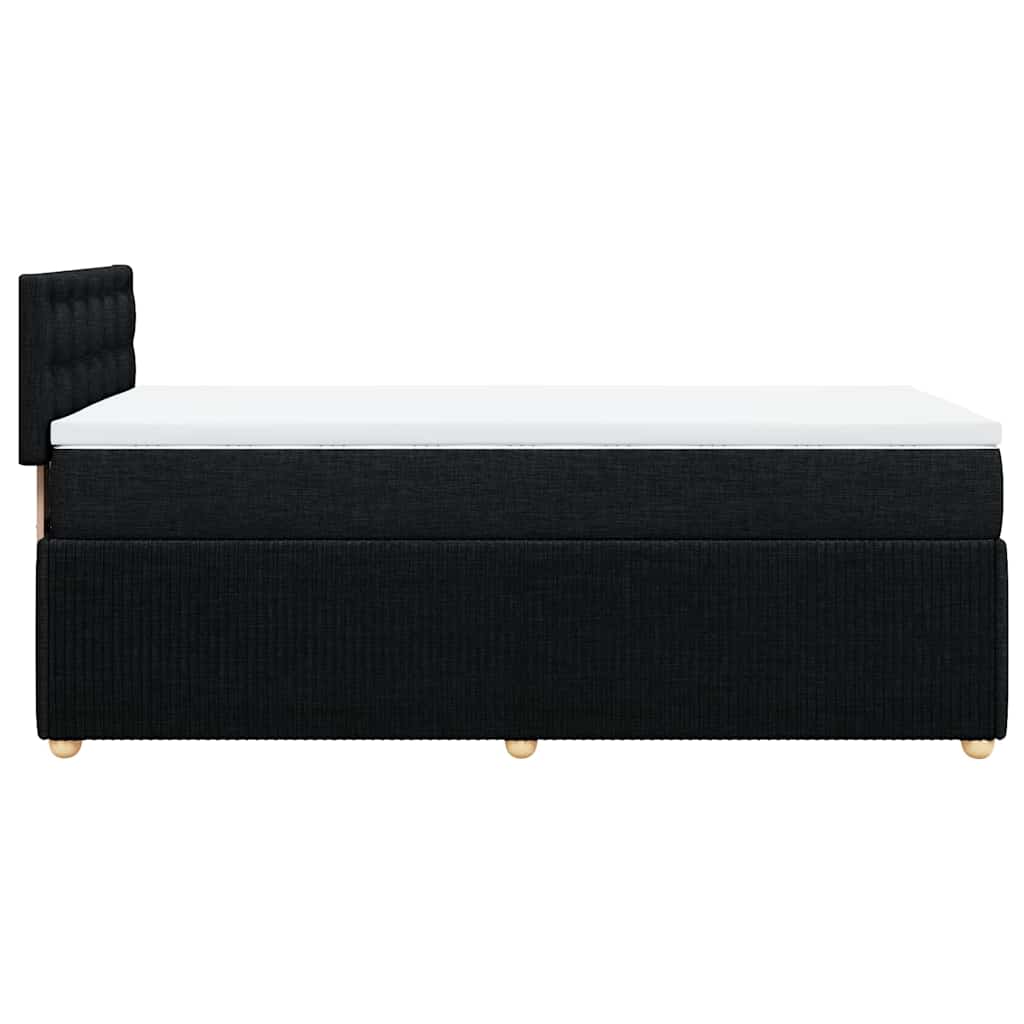 vidaXL Κρεβάτι Boxspring με Στρώμα Μαύρο 90x190 εκ.Υφασμάτινο