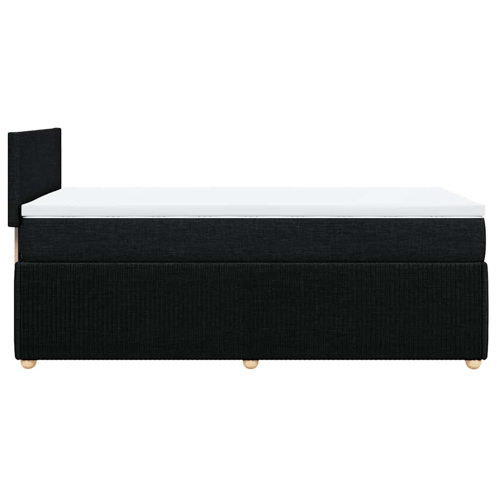 vidaXL Κρεβάτι Boxspring με Στρώμα Μαύρο 90x200 εκ. Υφασμάτινο