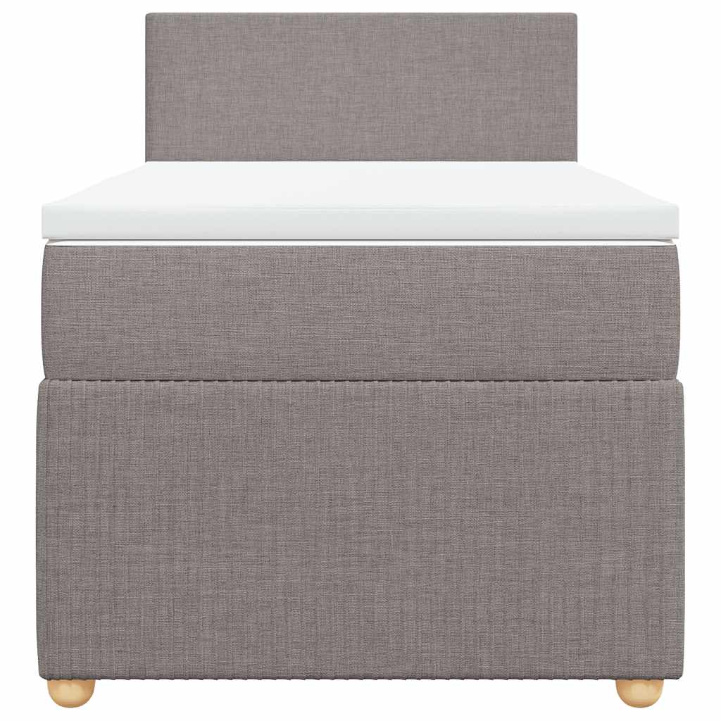 vidaXL Κρεβάτι Boxspring με Στρώμα Taupe 90x200 εκ. Υφασμάτινο