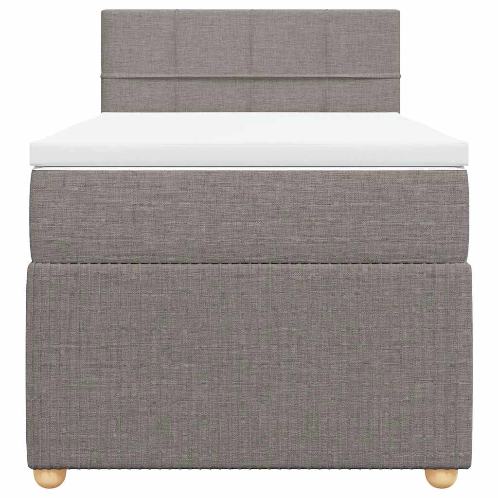 vidaXL Κρεβάτι Boxspring με Στρώμα Taupe 90x200 εκ. Υφασμάτινο