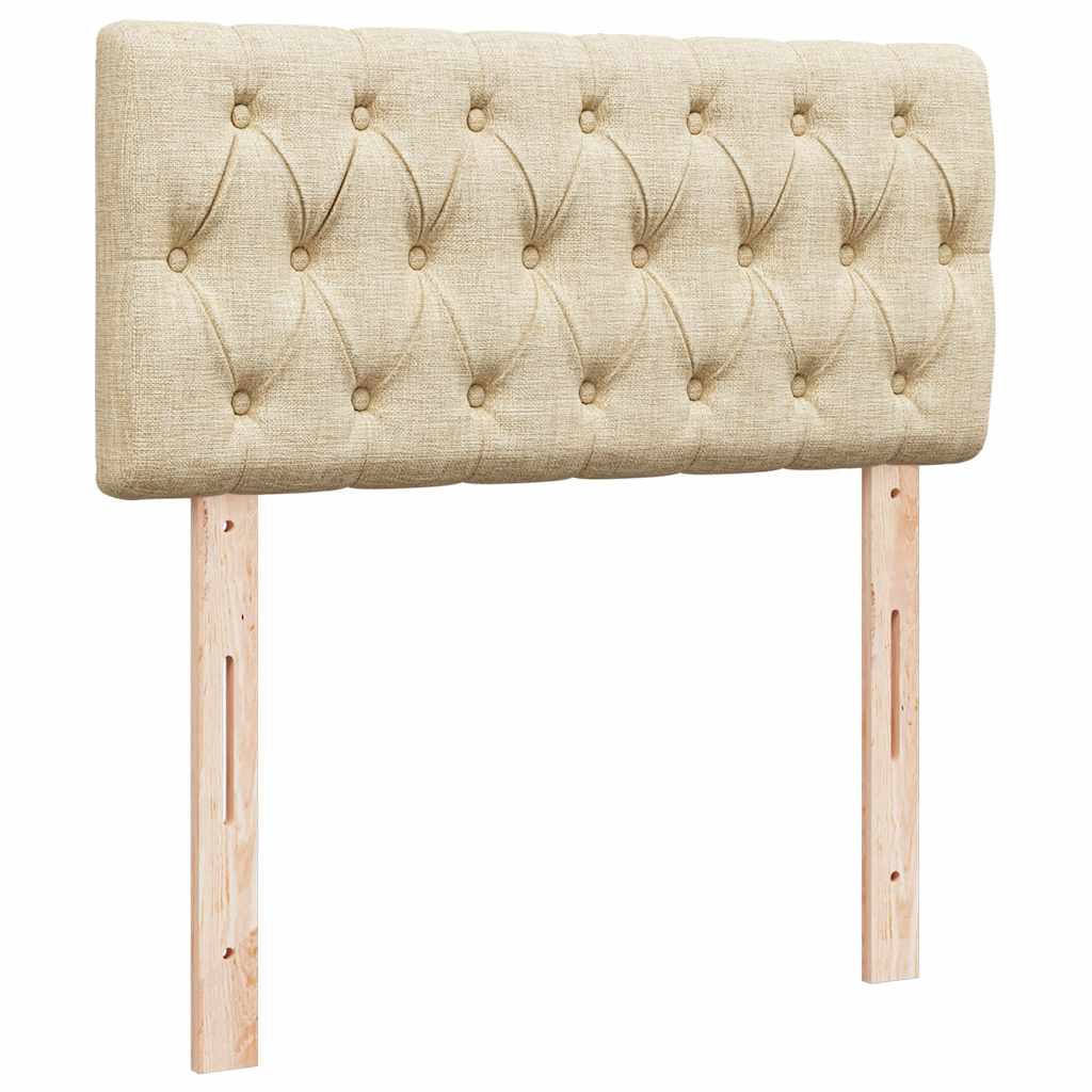 vidaXL Κρεβάτι Boxspring με Στρώμα Κρεμ 90x200 εκ.Υφασμάτινο