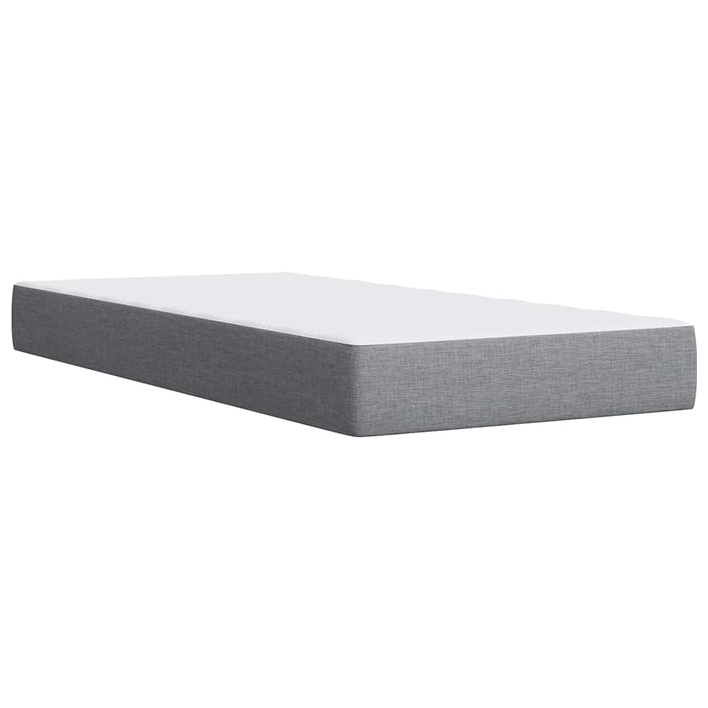 vidaXL Κρεβάτι Boxspring με Στρώμα Ανοιχτό Γκρι 90x200 εκ. Υφασμάτινο
