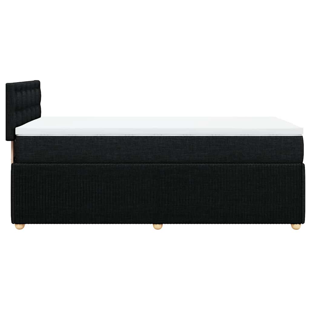 vidaXL Κρεβάτι Boxspring με Στρώμα Μαύρο 90x200 εκ. Υφασμάτινο