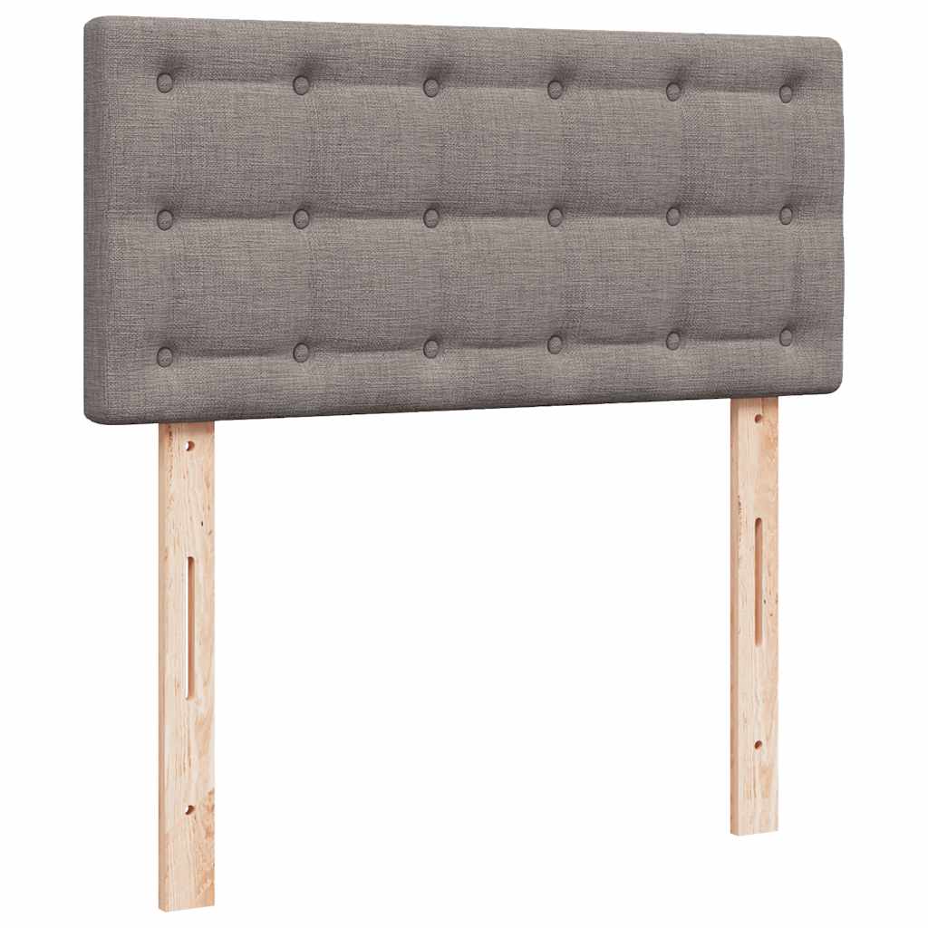 vidaXL Κρεβάτι Boxspring με Στρώμα Taupe 90x200 εκ. Υφασμάτινο