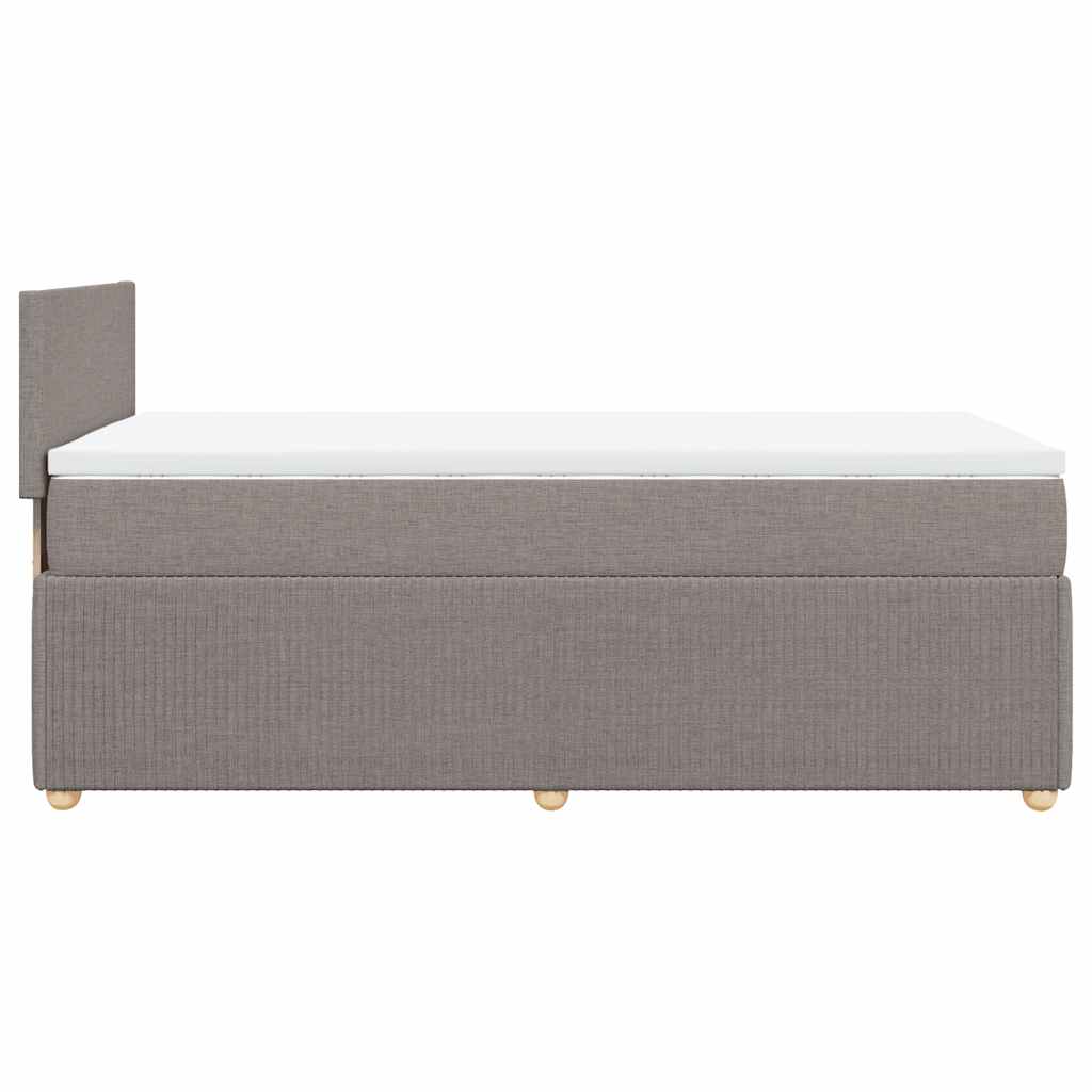 vidaXL Κρεβάτι Boxspring με Στρώμα Taupe 100 x 200 εκ. Υφασμάτινο
