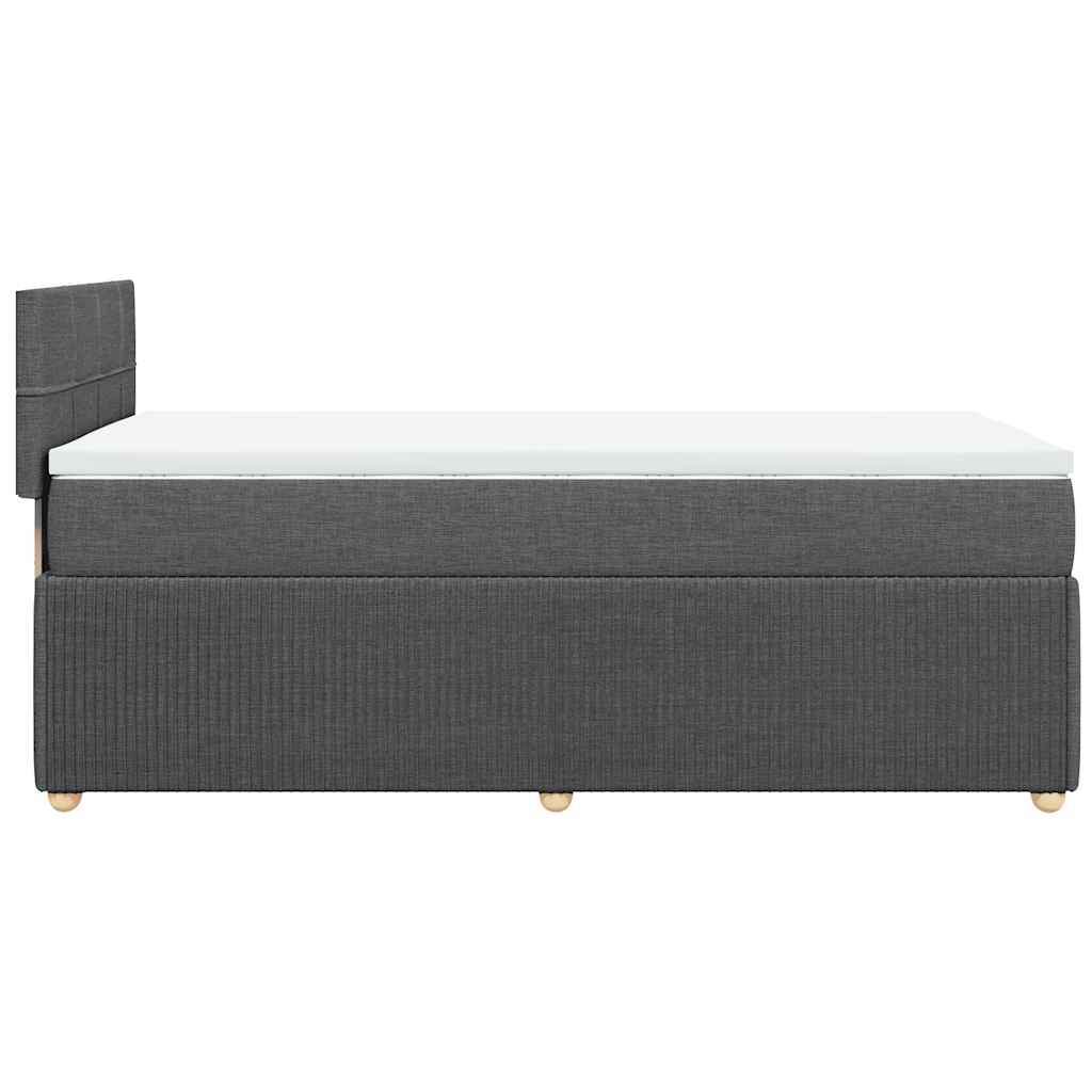 vidaXL Κρεβάτι Boxspring με Στρώμα Σκούρο Γκρι 100x200 εκ. Υφασμάτινο