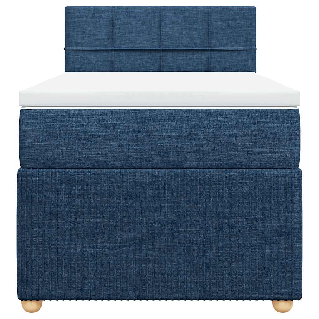 vidaXL Κρεβάτι Boxspring με Στρώμα Μπλε 100 x 200 εκ. Υφασμάτινο