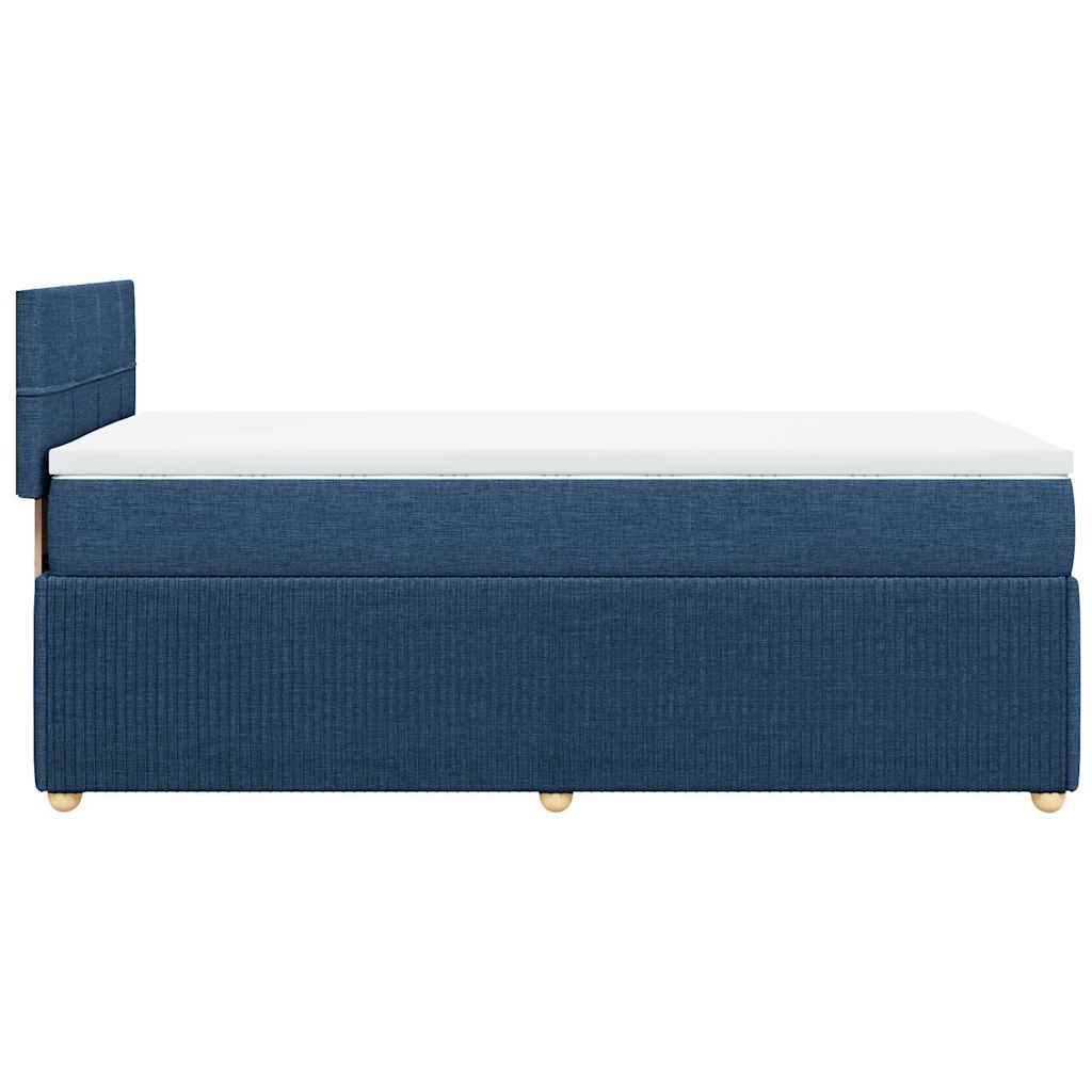 vidaXL Κρεβάτι Boxspring με Στρώμα Μπλε 100 x 200 εκ. Υφασμάτινο