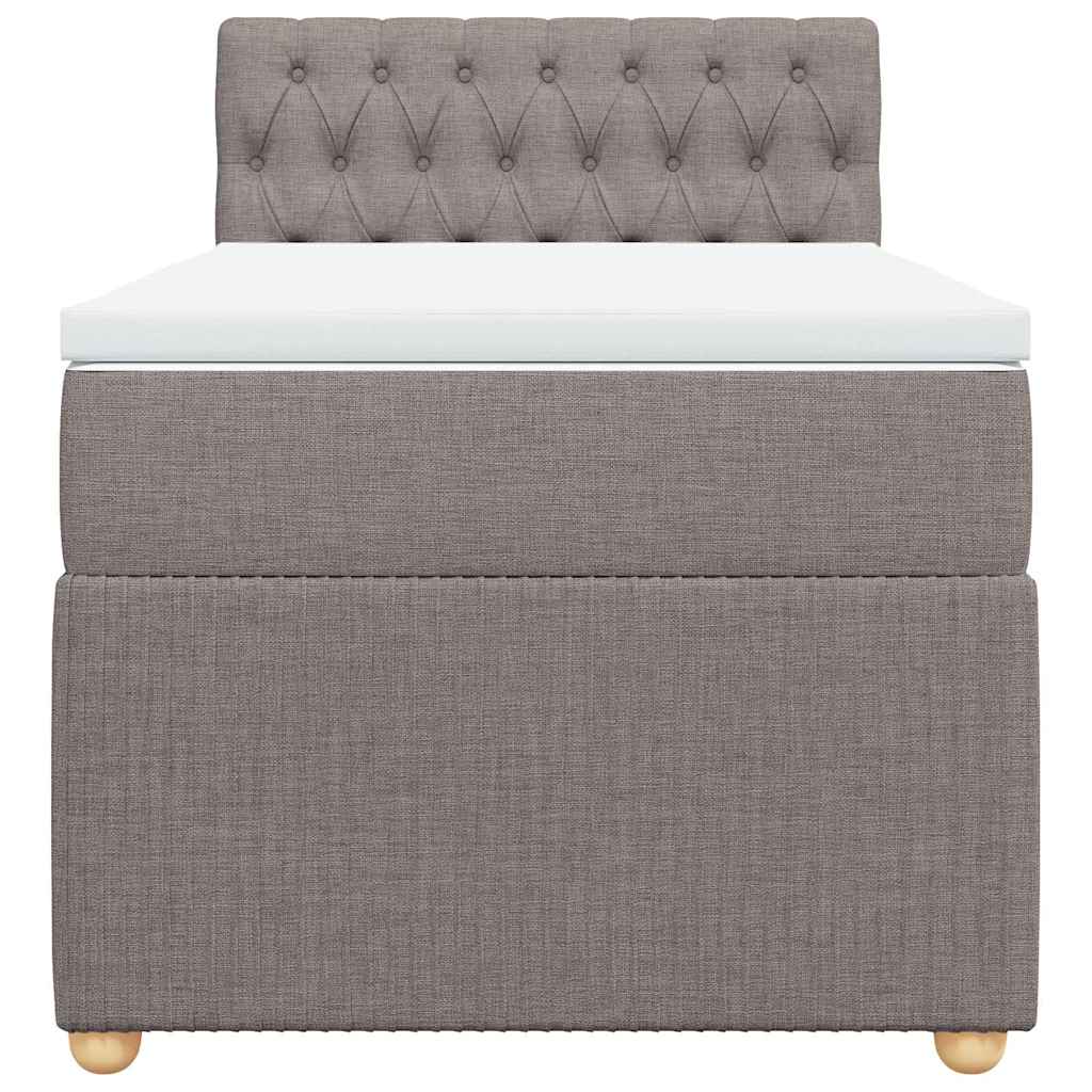 vidaXL Κρεβάτι Boxspring με Στρώμα Taupe 100 x 200 εκ. Υφασμάτινο