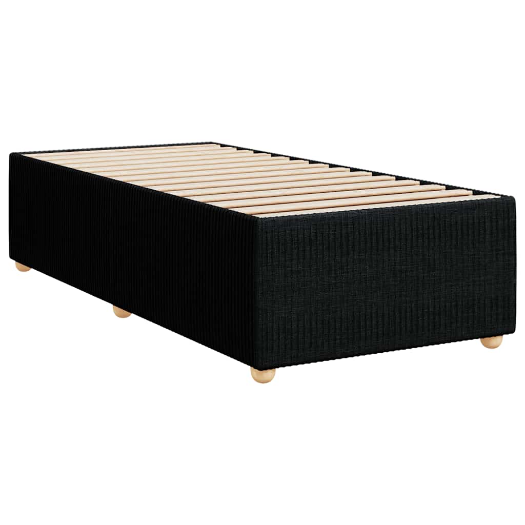 vidaXL Κρεβάτι Boxspring με Στρώμα Μαύρο 100 x 200 εκ. Υφασμάτινο