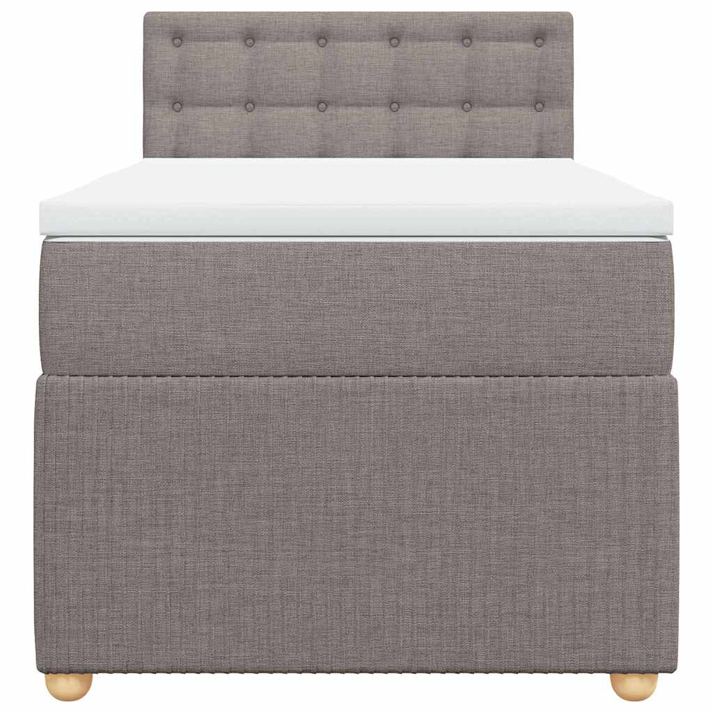 vidaXL Κρεβάτι Boxspring με Στρώμα Taupe 100 x 200 εκ. Υφασμάτινο