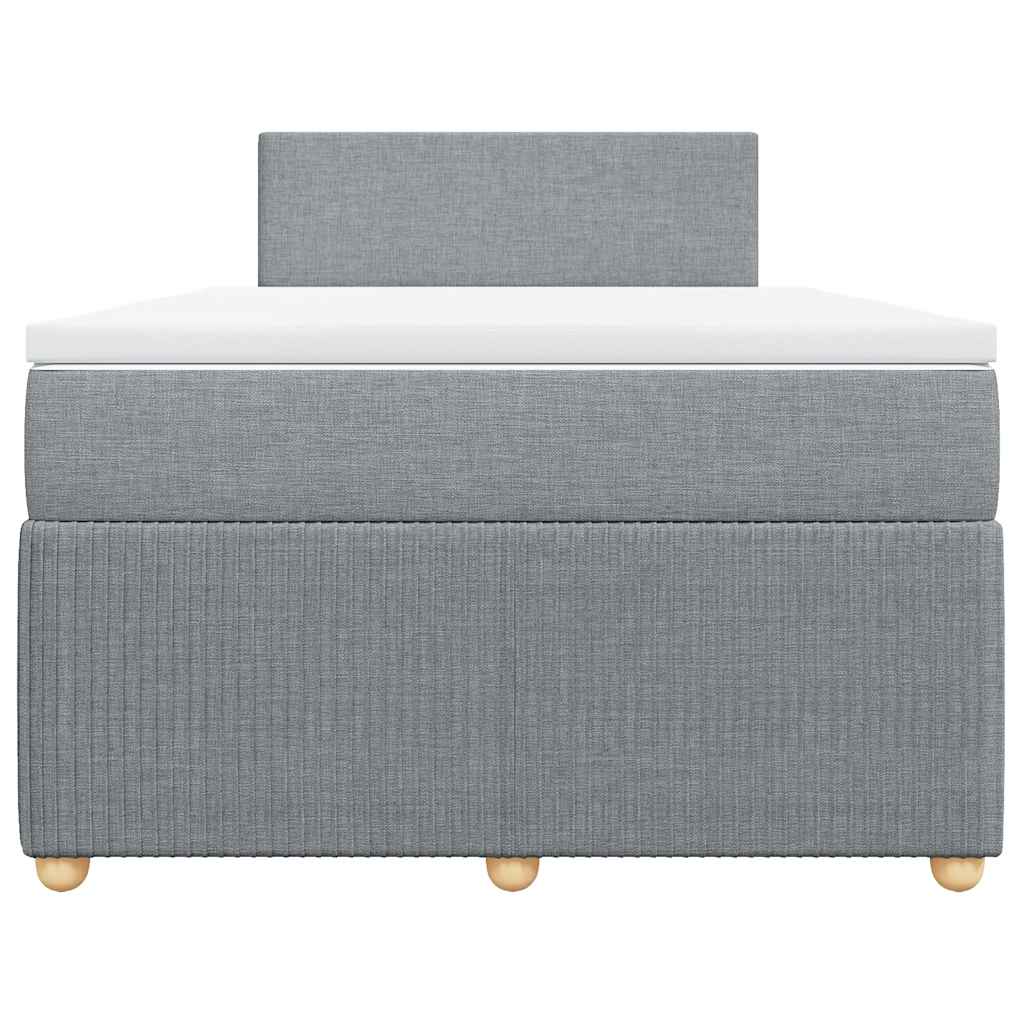 vidaXL Κρεβάτι Boxspring με Στρώμα Ανοιχτό Γκρι 120x190 εκ. Υφασμάτινο