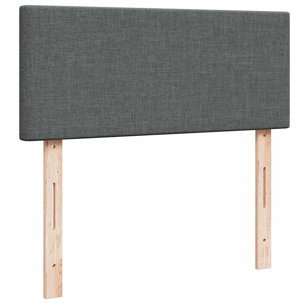 vidaXL Κρεβάτι Boxspring με Στρώμα Σκούρο Γκρι 120x190 εκ Υφασμάτινο